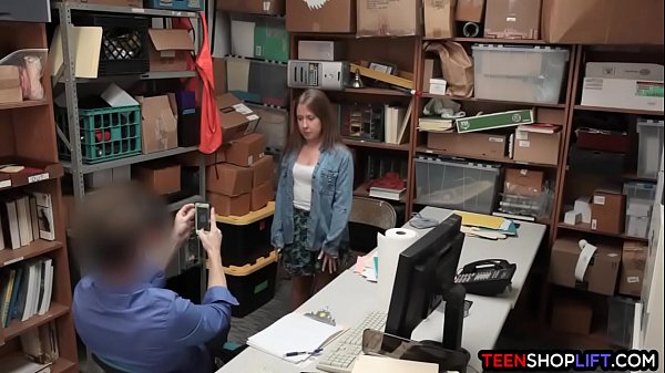 Shoplifter Teen Caught And Fucked In The Backroom Office