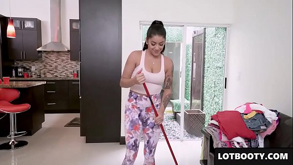 Phat booty latina brunette Mia Martinez is lewd PAWG agreed for few extra bucks to clean my house naked and she gets fucked