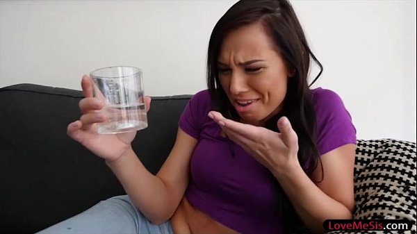 Tipsy and horny stepsis Aidra Fox gets fingered and deep throats stepbros cock