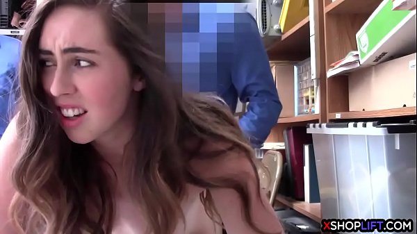 Petite teen thief gets caught stealing and fucked by a two security guys hard cocks in their back office after she tried to destroy the evidence and she did not have to go to jail