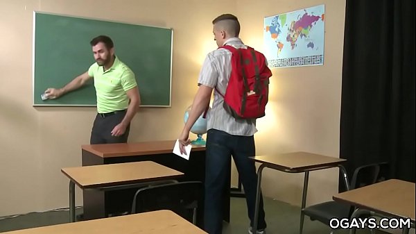 Sexy teacher having sex with twink student