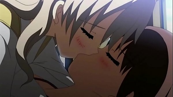 Lesbian Anime kiss
