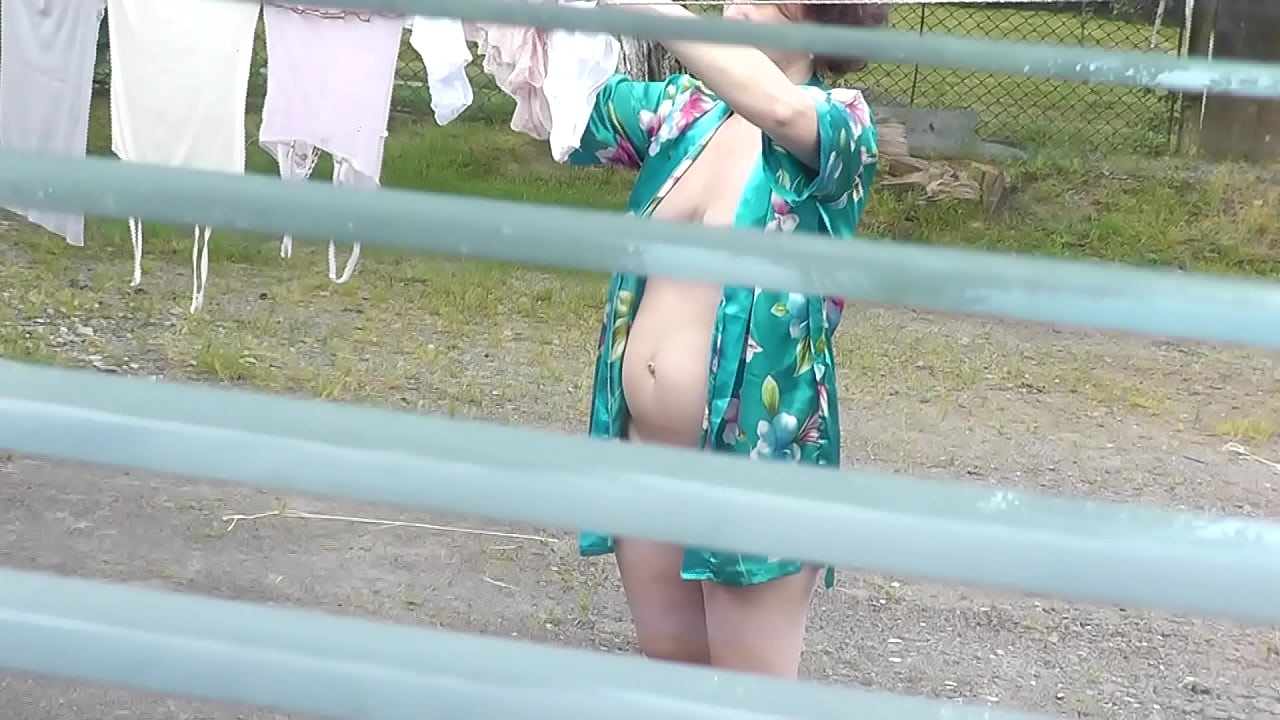 Voyeur. Peeping. Pregnant Milf naked in public. Public nudity. Outdoors  POV