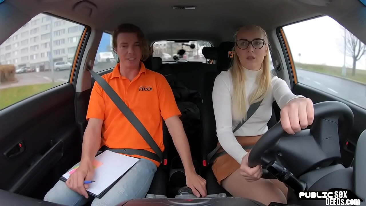 Cocksucking geeky babe plowed by driving instructor