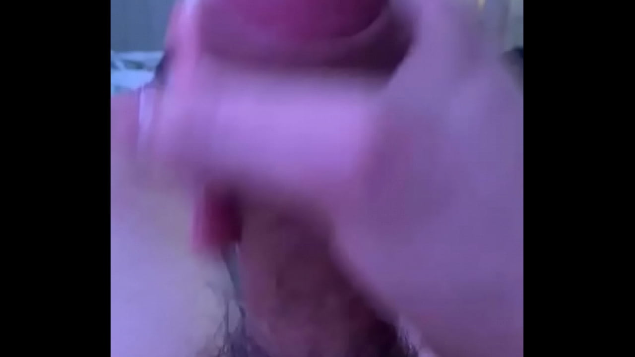 Big cock lubed up, stroked and waiting for a big tit lady to make him cum.