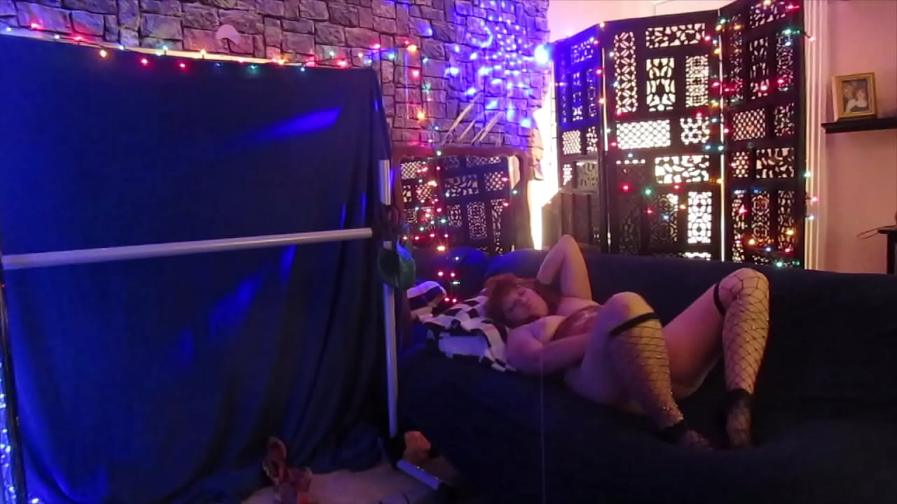 wife wearing hippie witch dress strips, plays with cunt, gets facial