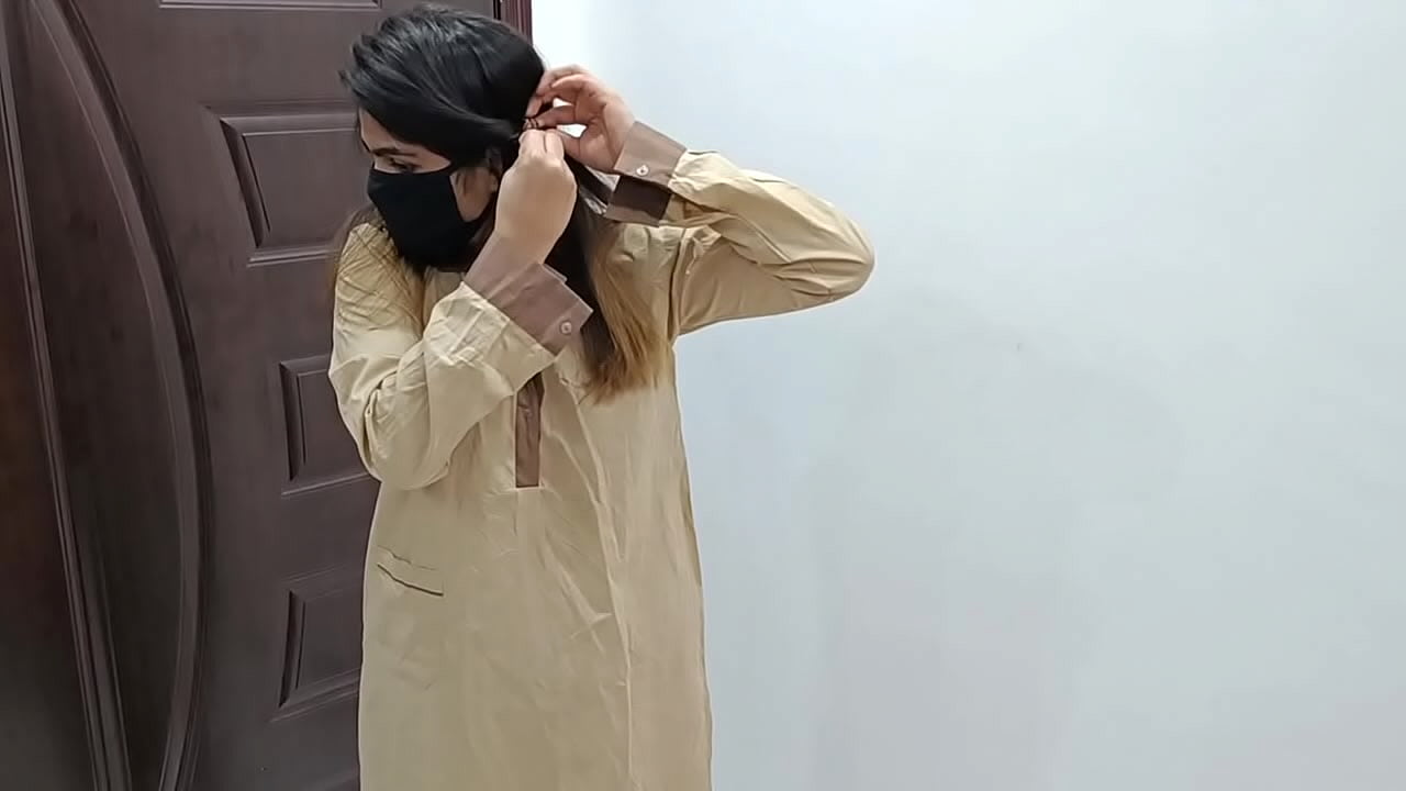 Pakistani Beauty Sobia Nasir Wearing College Uniform Infront Of Webcam