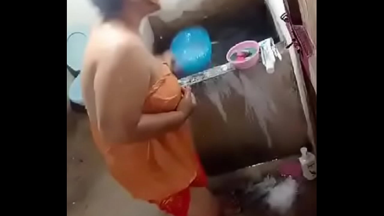 Thai aunty bathing