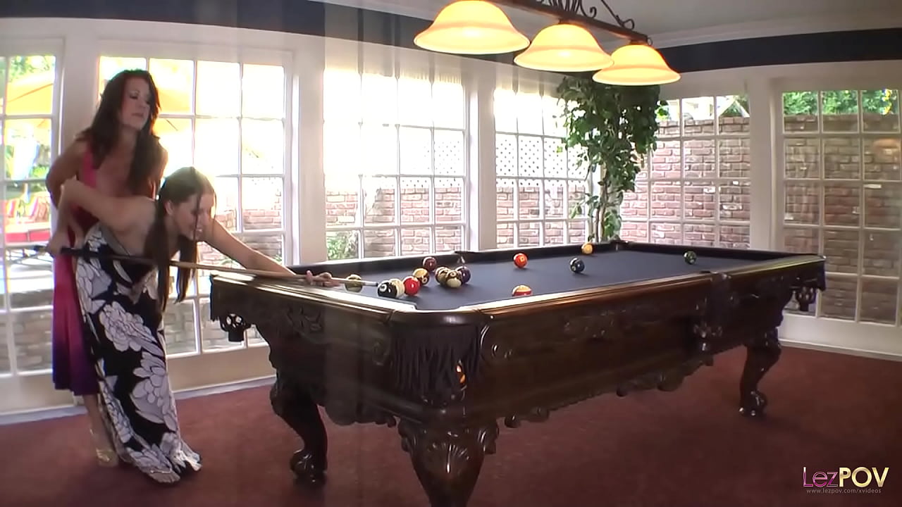 Billiard lesson from the lesbian milf gets arousing as she touches and eats the ass of the brunette