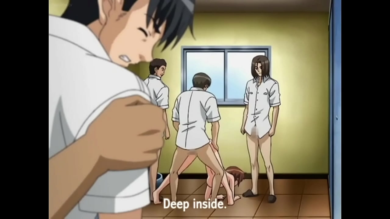 best anime hentai girl fucking with guys in the bathroom orgy