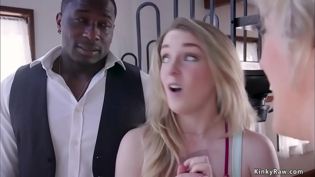 Blonde girlfriend Kate Kennedy met her black bf Rob Piper with her huge tits MILF stepmom Dee Williams and he banged them with big black cock bdsm