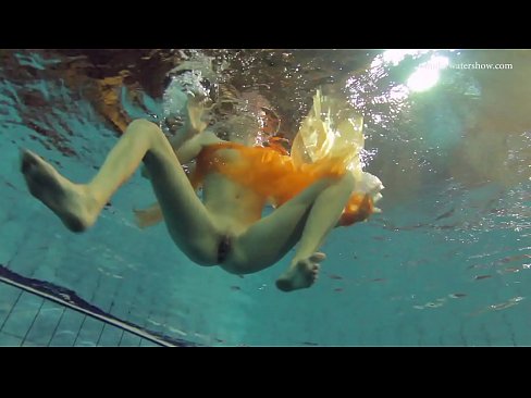Hot teen swirls underwater like a mermaid Nastya