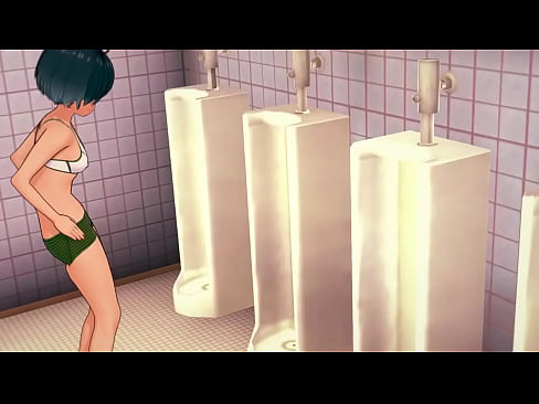 Girl pissing in boy's toilet