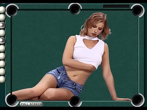billiard game with blonde babe  striptease