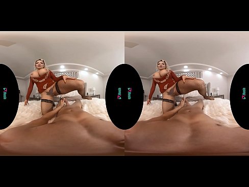 Hot blonde MILF with huge tits wants her roommate to pound her pussy in virtual reality