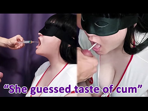 Guess taste game with nurse. Cheated and cum in mouth