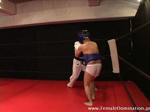 Mistress is serious in beating up a slave in a sparring match