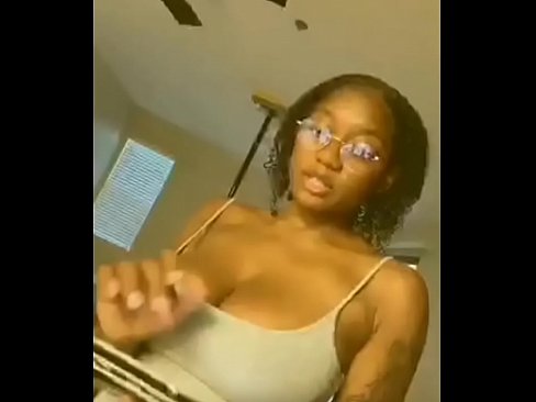 Ebony teen tease her big firm tits