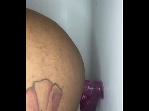 Black Ebony masturbating with dildo