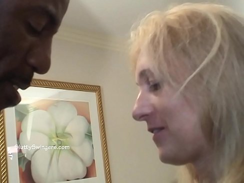 Blonde Lady has Muscular black give her BBC