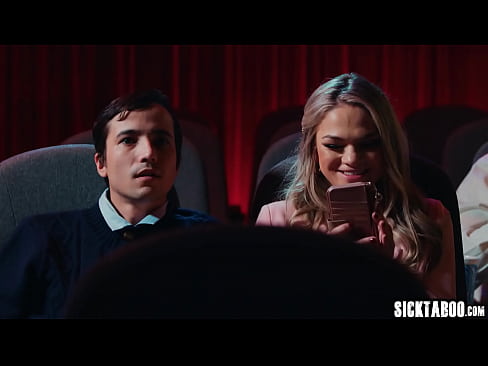 SickTaboo.com - Sexy babe Athena Faris swallowed partners huge and hard dick during movie in the cinema and rode it after blowjob and he liked her tight pussy