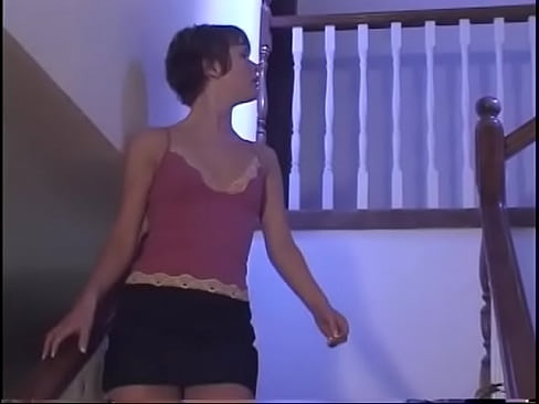 Cute teen gets big cock anal on the stairs