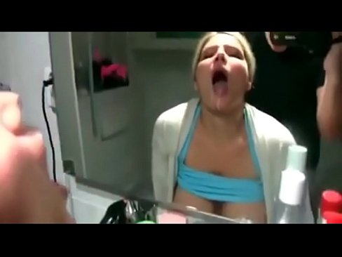 cumshot fucked bathroom the in sister and face