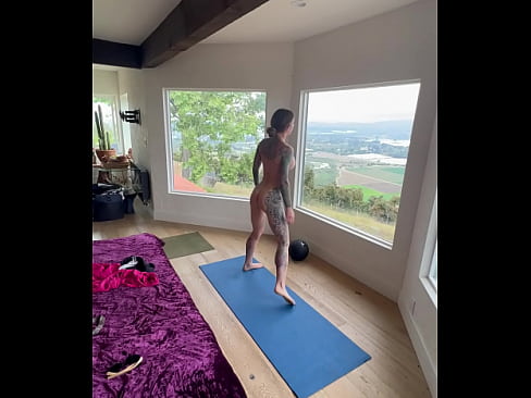 naked yoga flexible fitness session