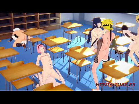 Hentai - Orgy 4 Naruto's Boys and 4 Naruto's Girl fucking