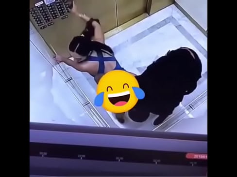 Blue dress Voyeur Elevator hidden camera sex censored