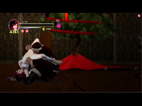 Santa Claus licks pretty hentai woman in adult gameplay
