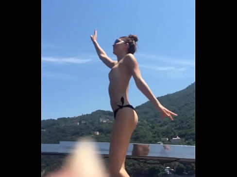 Boat party teen showing boobs