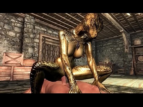 Female argonian gets laid with a guard