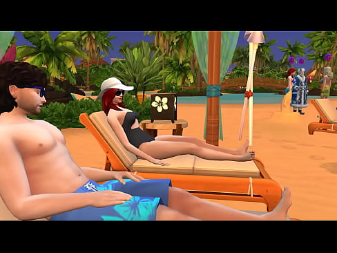 Redhead fucking on a tropical beach - The Sims 4 WichedWhims