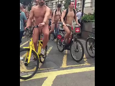 Nude people rally in other country naked people walking by cycle
