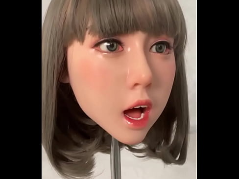 Silicone love doll Coco head with movable jaw.