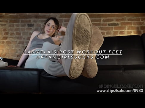 Sweaty gym socks and stinky feet after workout