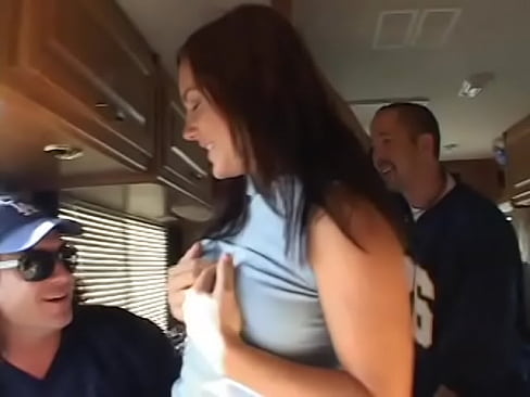Sexy chicks fucked and creamed after getting gang fucked in the bus