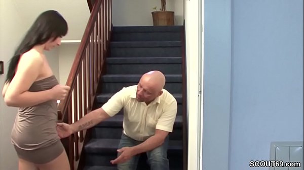 Stepfather fucks his little in the hallway