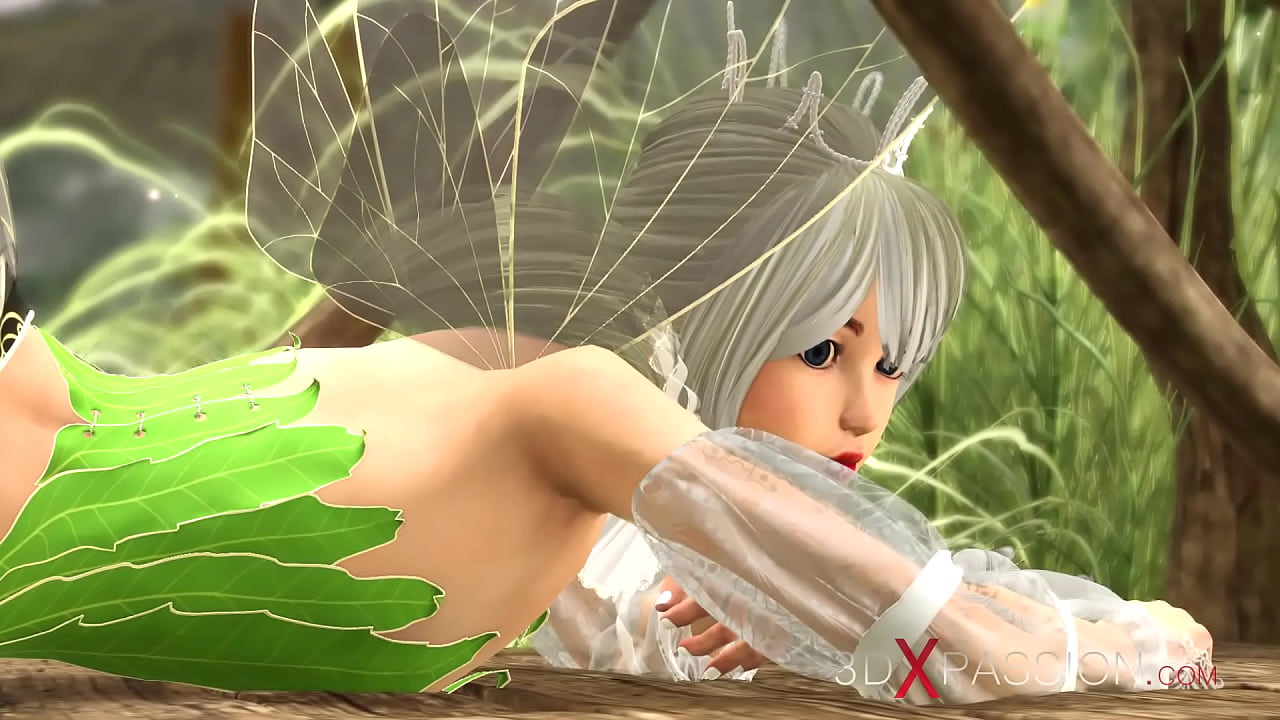 Cute college girl wearing fairy outfit gets fucked hard by gnome in the mystical forest